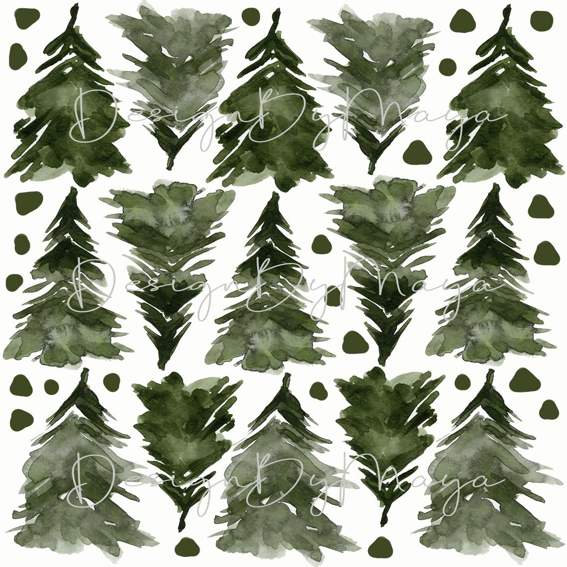 Woodland Animals And Pine Trees - Fabric Nursery Wall Art Decals