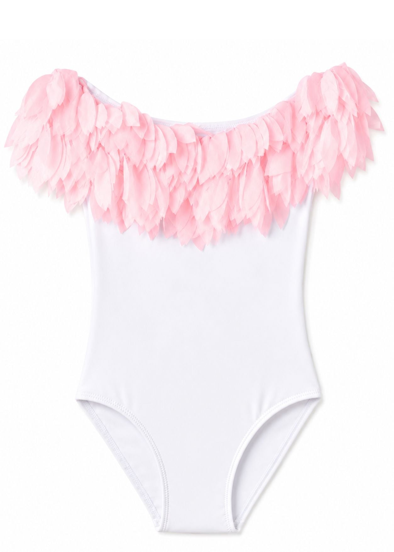 Pink Petal White Swimsuit