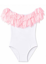 Pink Petal White Swimsuit