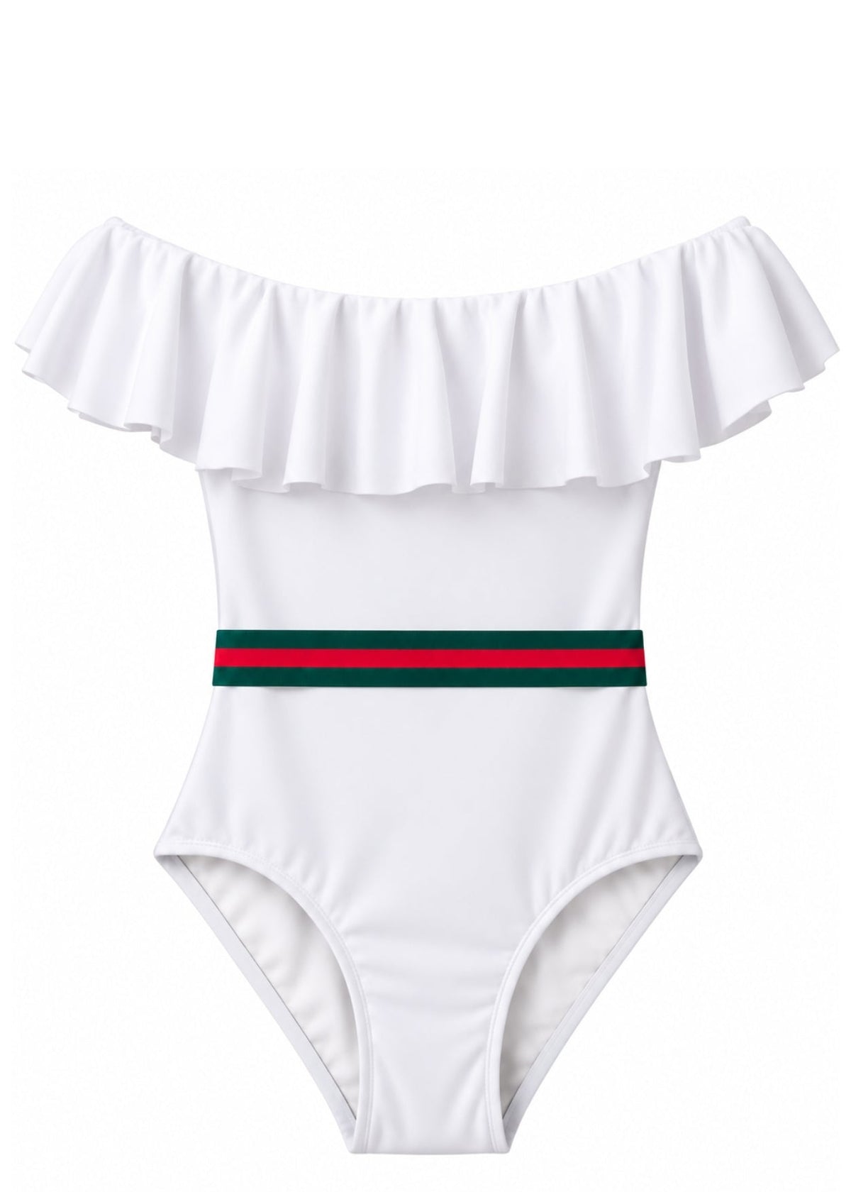 White Swimsuit With Belt