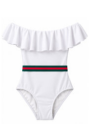 White Swimsuit With Belt