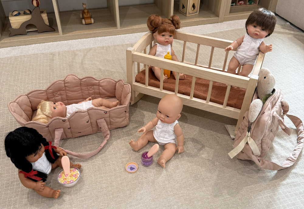 Bebenita | Wooden Baby Doll Cradle Bed In Natural Birch
