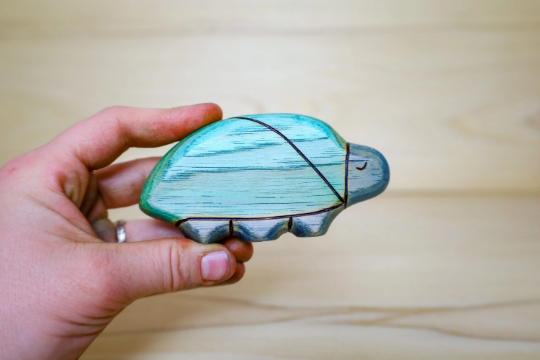 Wooden Blue Beetle Toy
