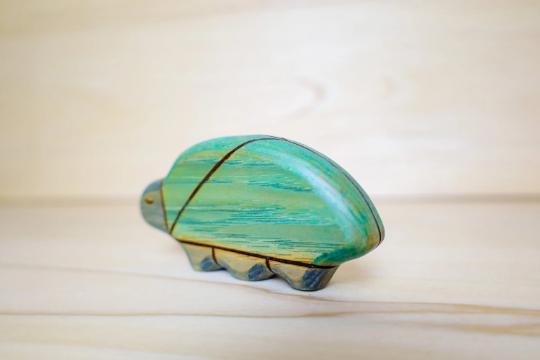 Wooden Blue Beetle Toy