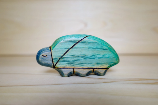 Wooden Blue Beetle Toy