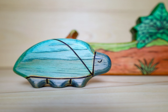 Wooden Blue Beetle Toy