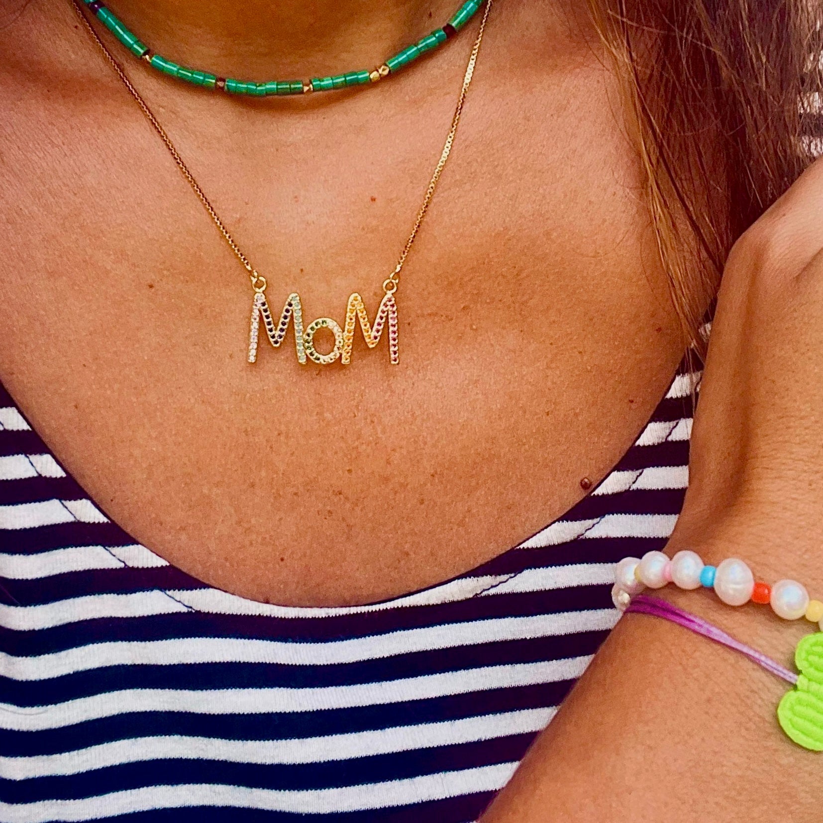 Rainbow Mom Necklace