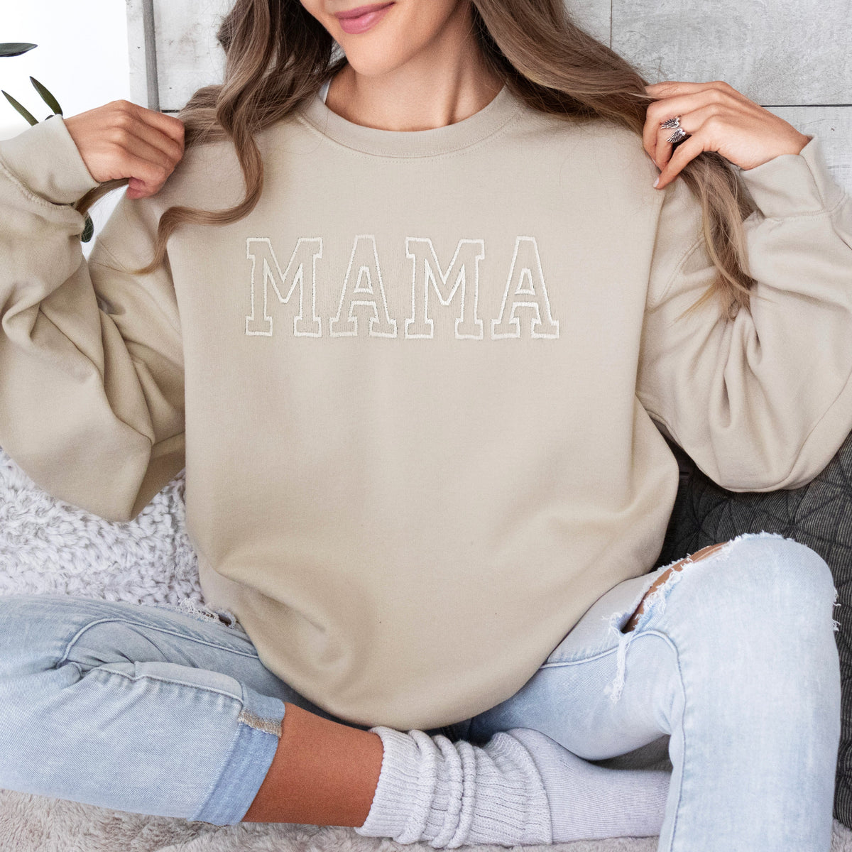 Mama And Mini Matching Outfits | Embroidered Mommy And Me Sweatshirts
