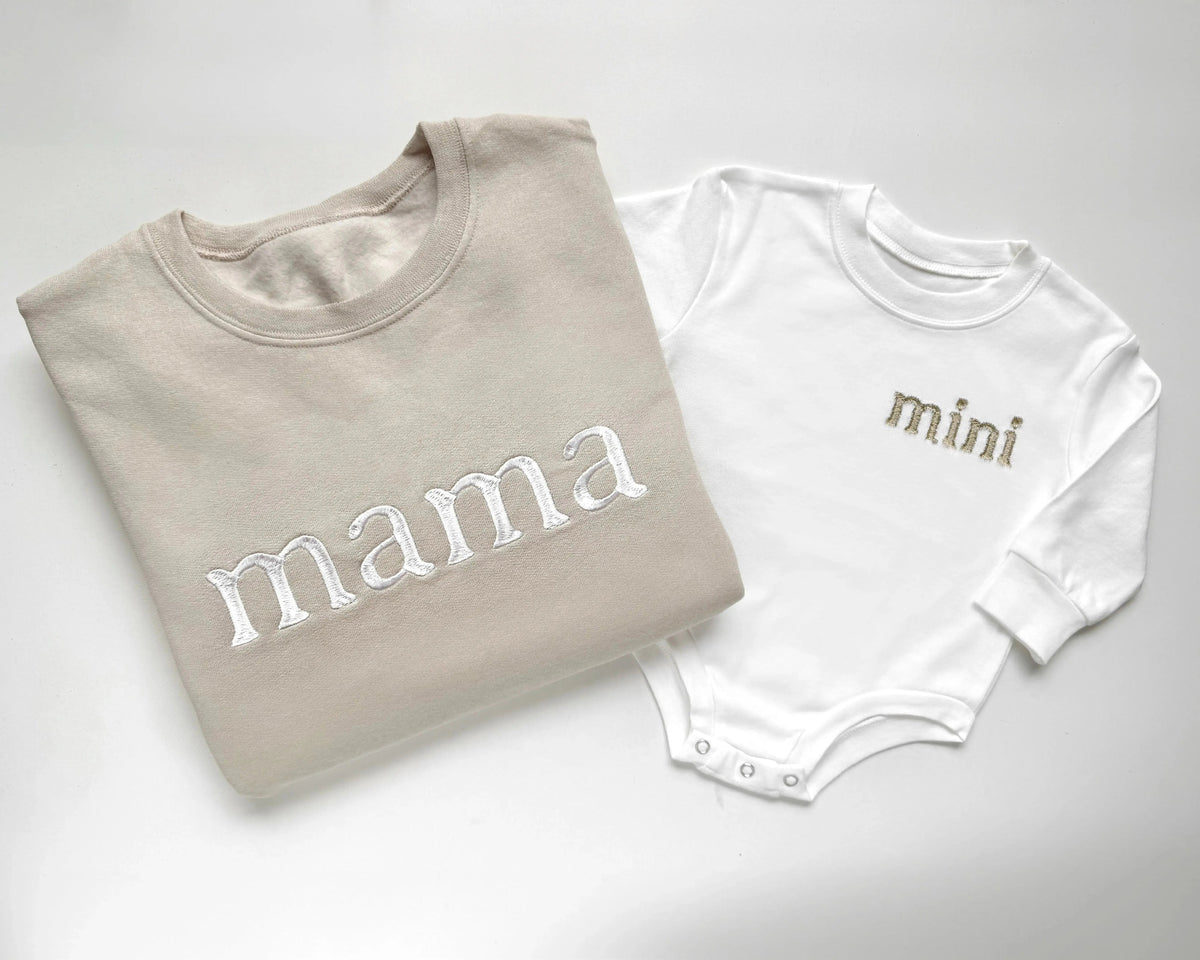 Mama And Mini Matching Outfits | Embroidered Mommy And Me Sweatshirts
