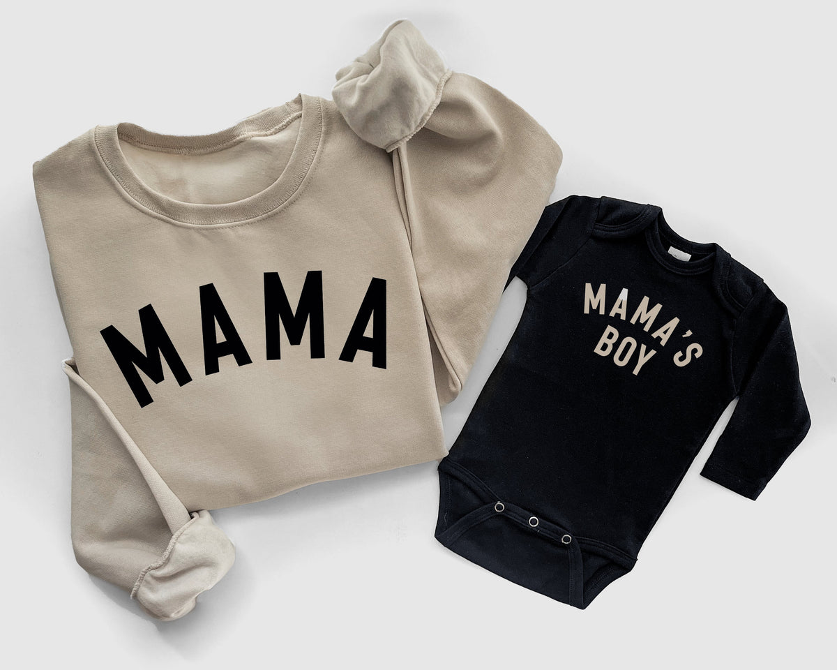 Mama & Mama’s Boy Matching Sweatshirts | Mother Son Outfit Set