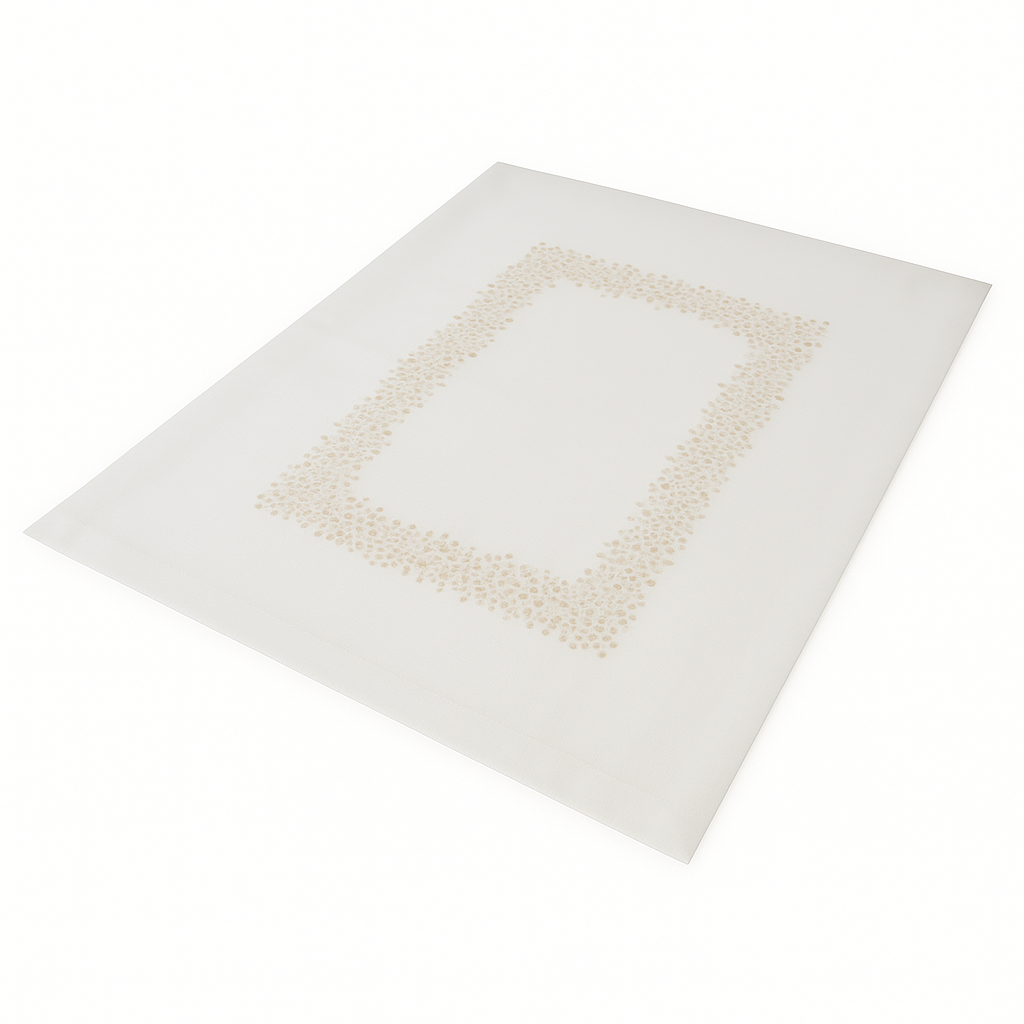Embroidered Pillowcase - Beige Pearls