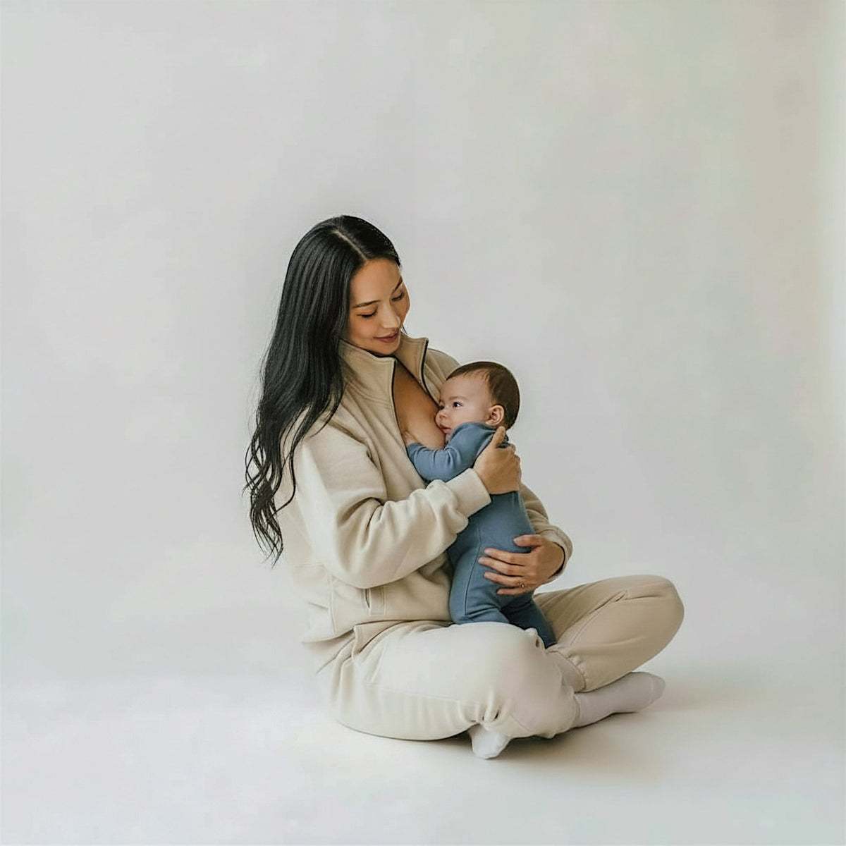 Half-zip Nursing Sweater