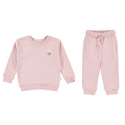 French Terry Set - Flower / Dusty Pink