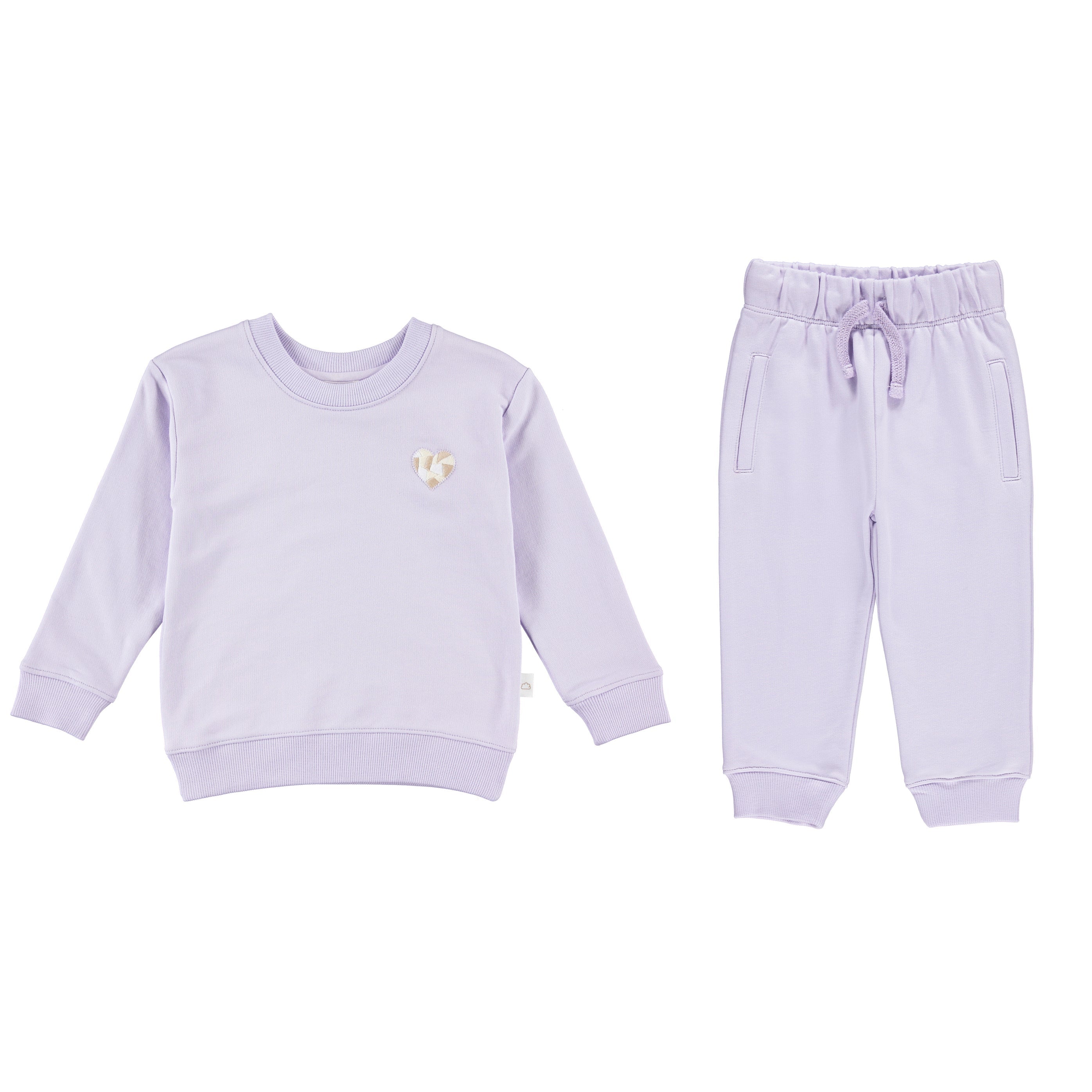 French Terry Set - Heart / Purple Heather