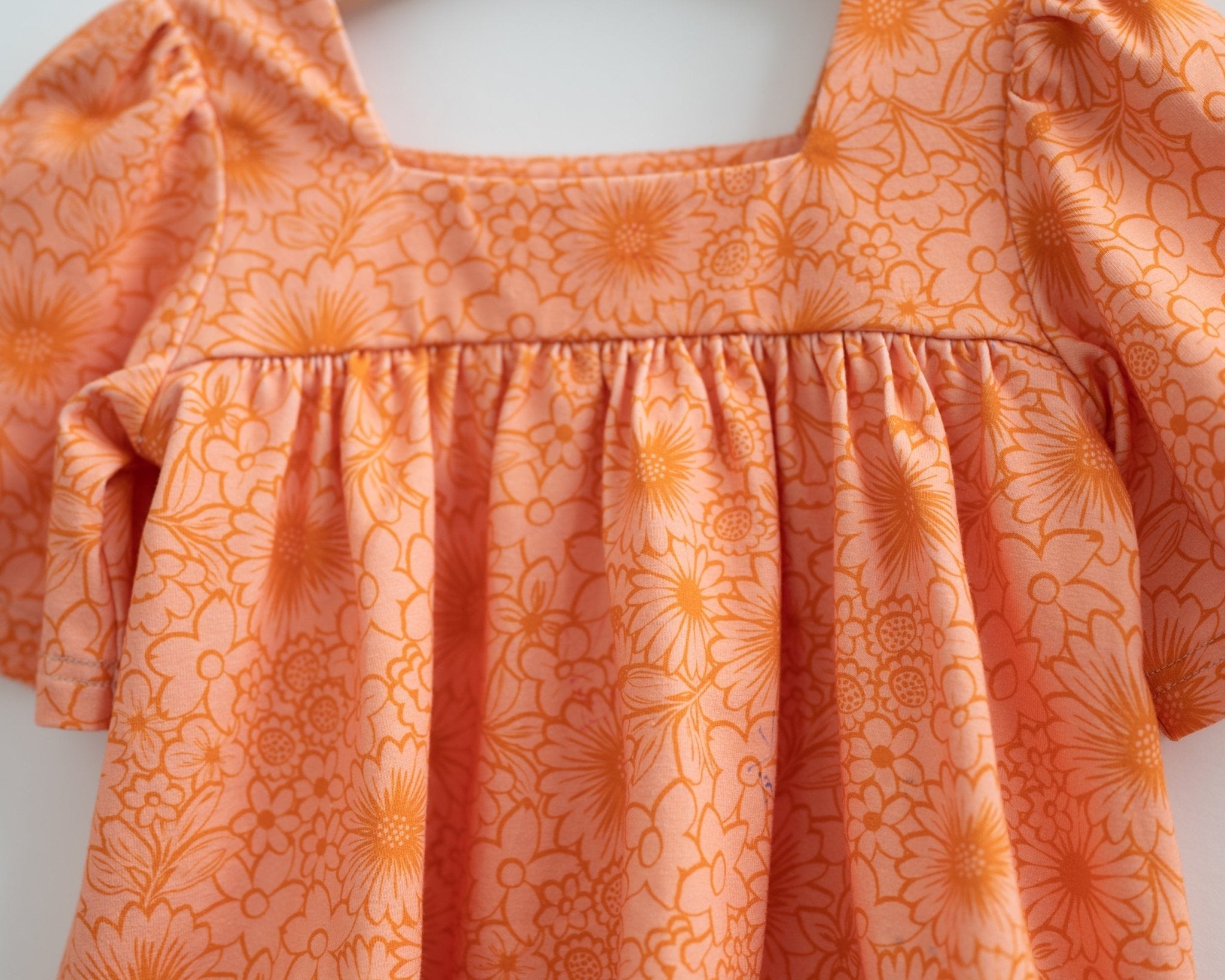 Bell Sleeve Top In Pink And Orange For Baby Toddler Girls