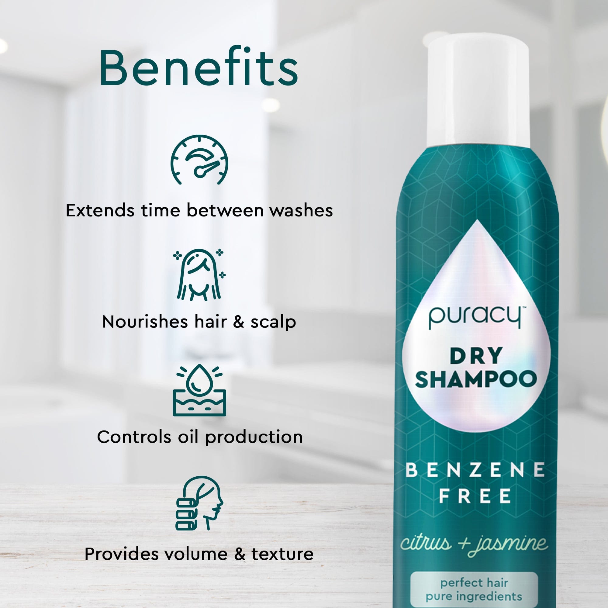 Dry Shampoo (benzene & Silicone-free, Color-safe)