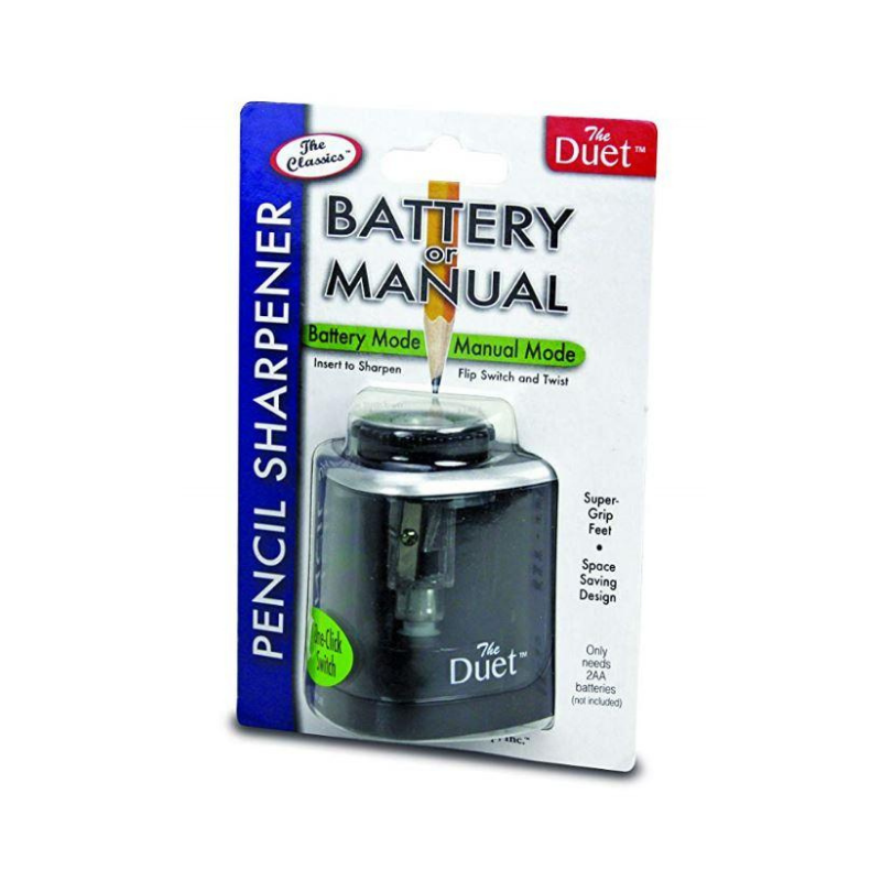 The Duet Manual And Battery Pencil Sharpener, Black