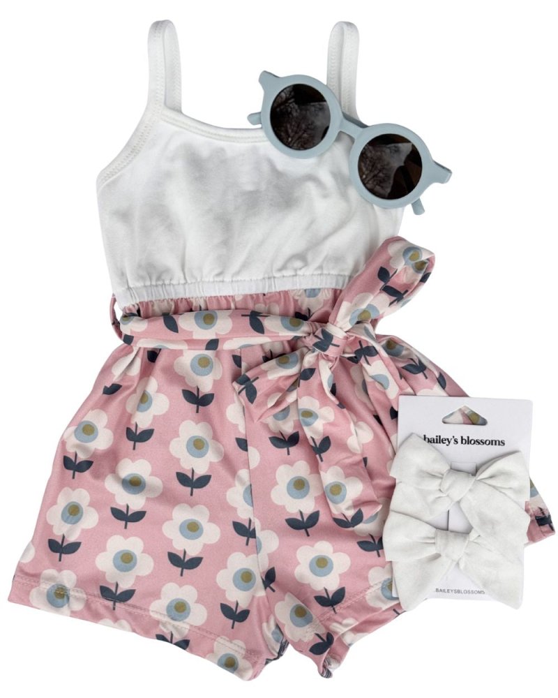 Betty Camisole Romper - Floral Rose