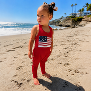 Americana Romper Red