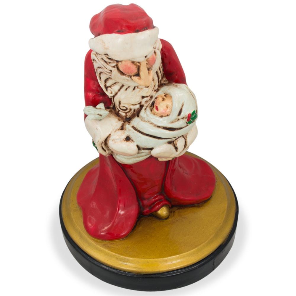 Santa Holding Newborn Figurine 6.5 Inches