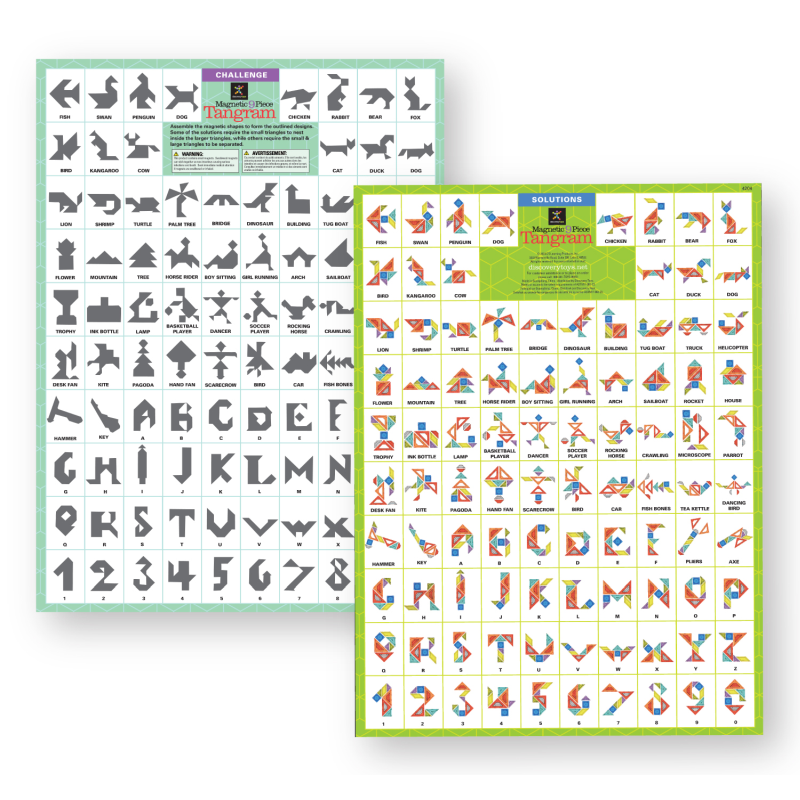 Magnetic 9-piece Tangram Puzzle Challenge