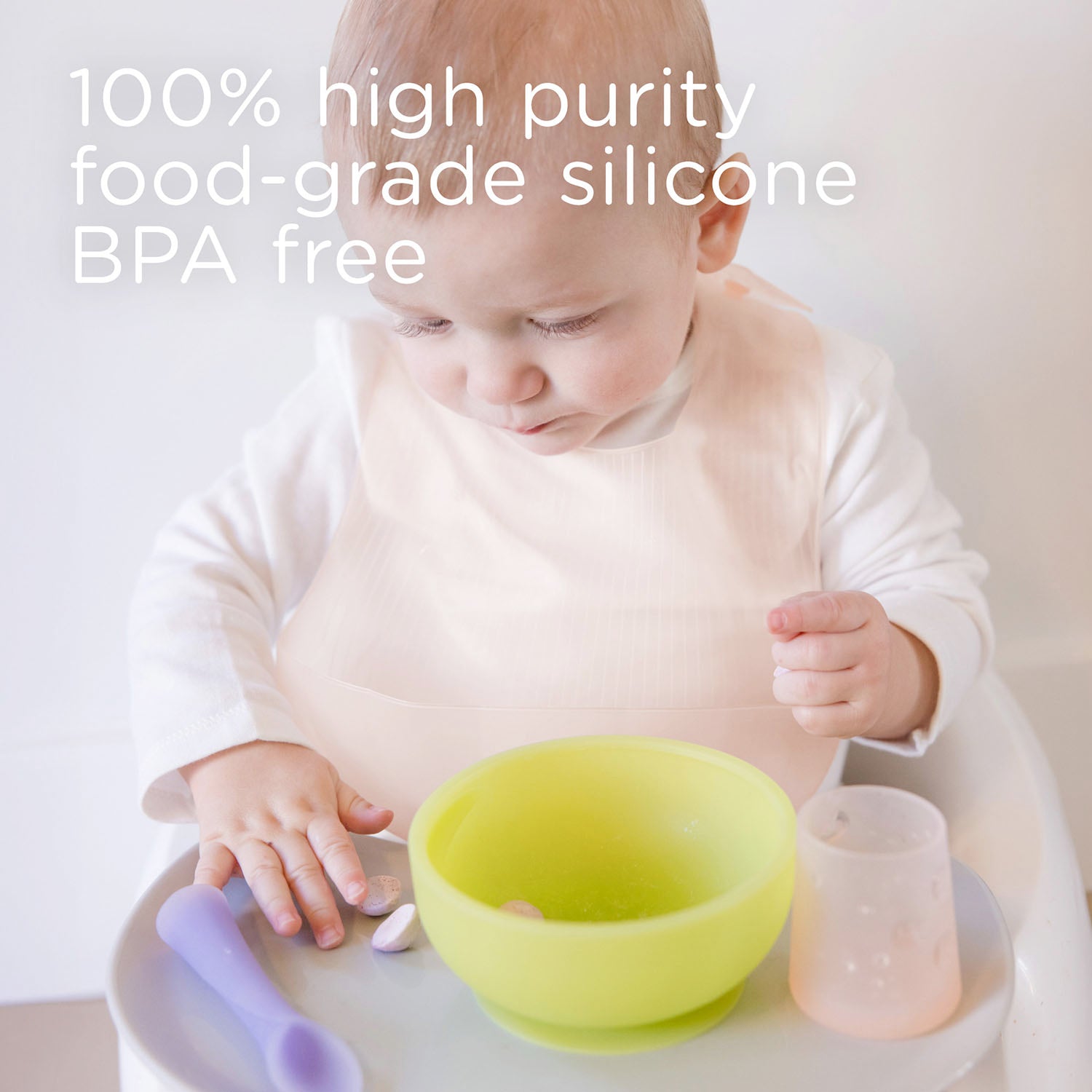 Silicone Bib For Mess-free Self-feeding