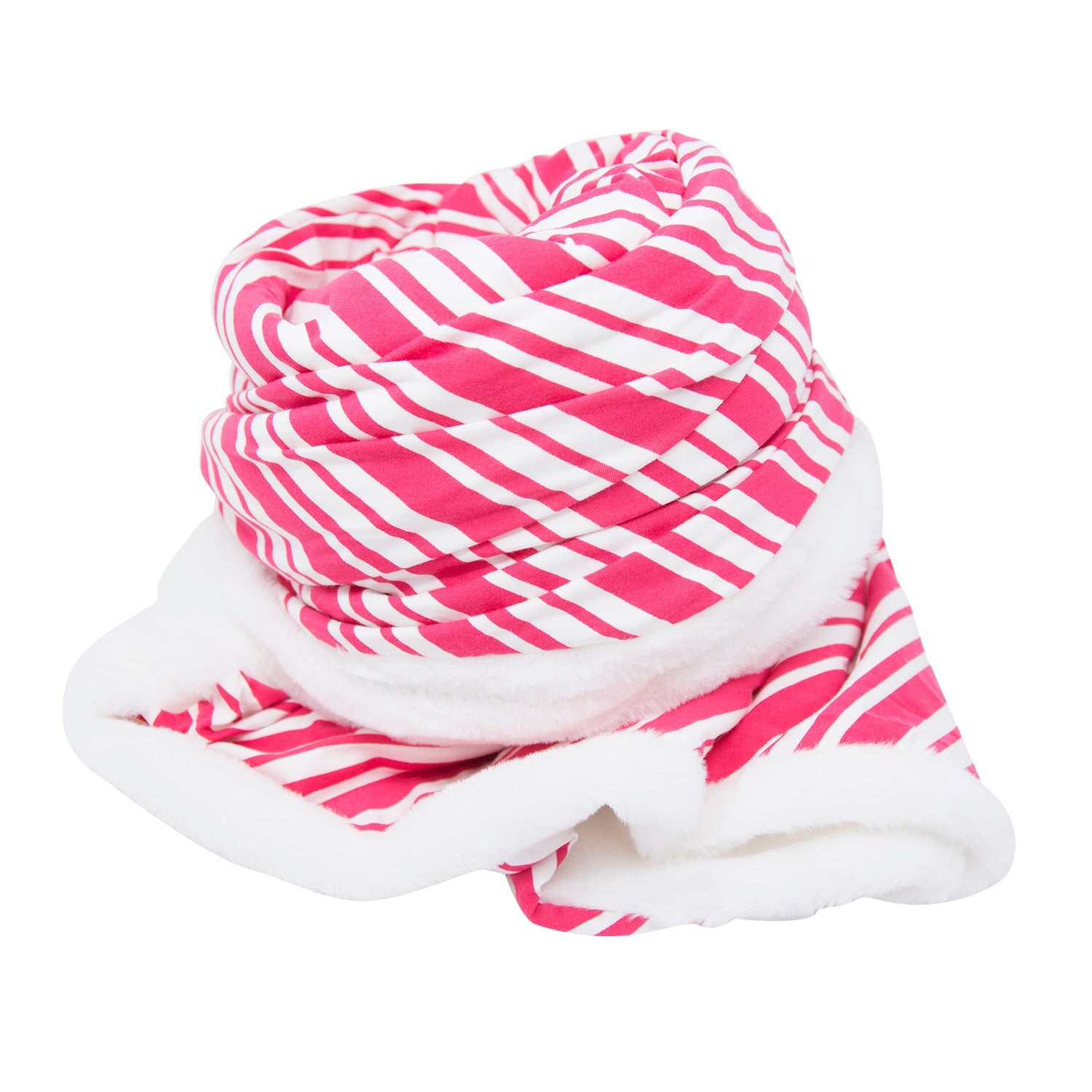 Big Kid Fur Blanket - Candy Cane Stripe