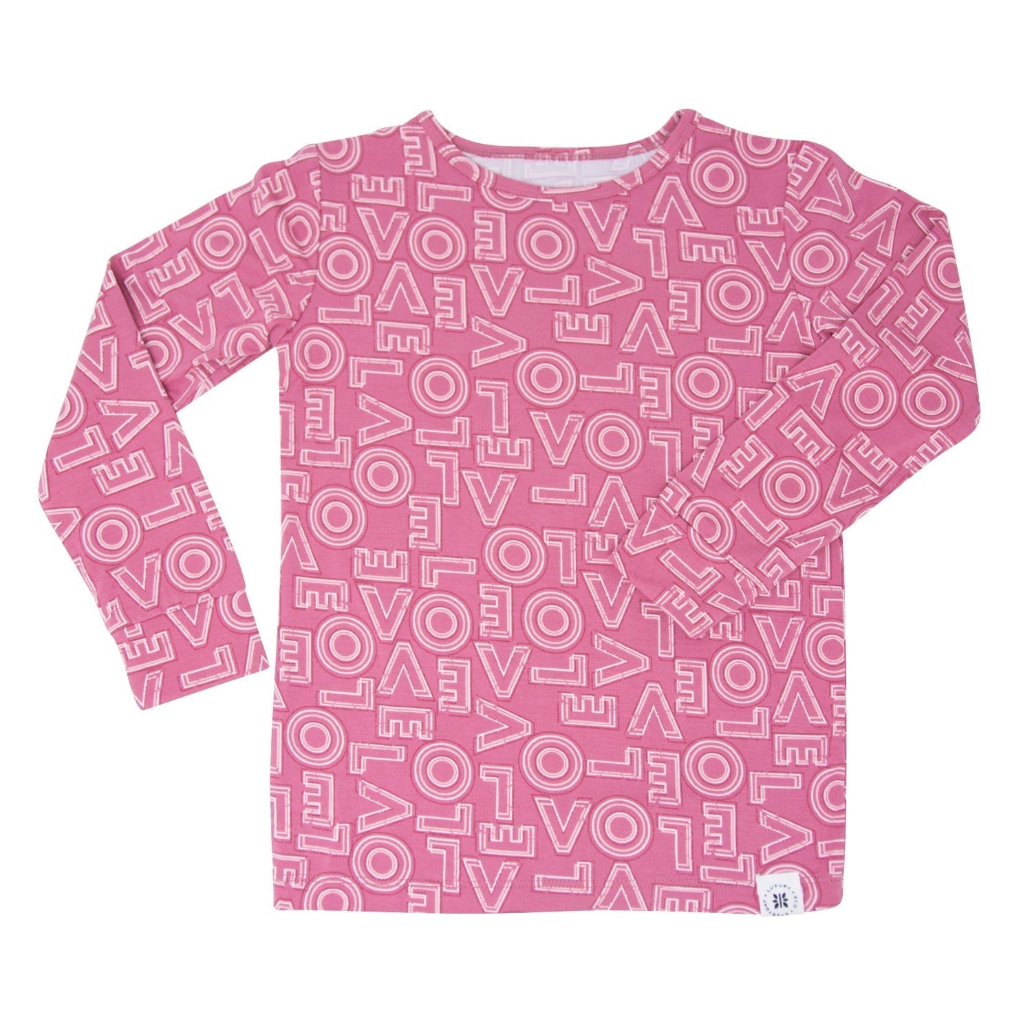 Big Kid Pajama - All You Need Is Love French Rose