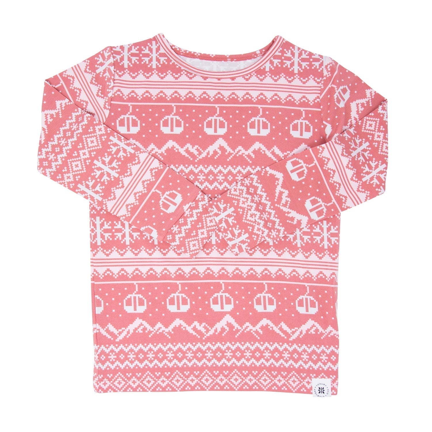 Big Kid Pajama - Fair Isle Ski Pink