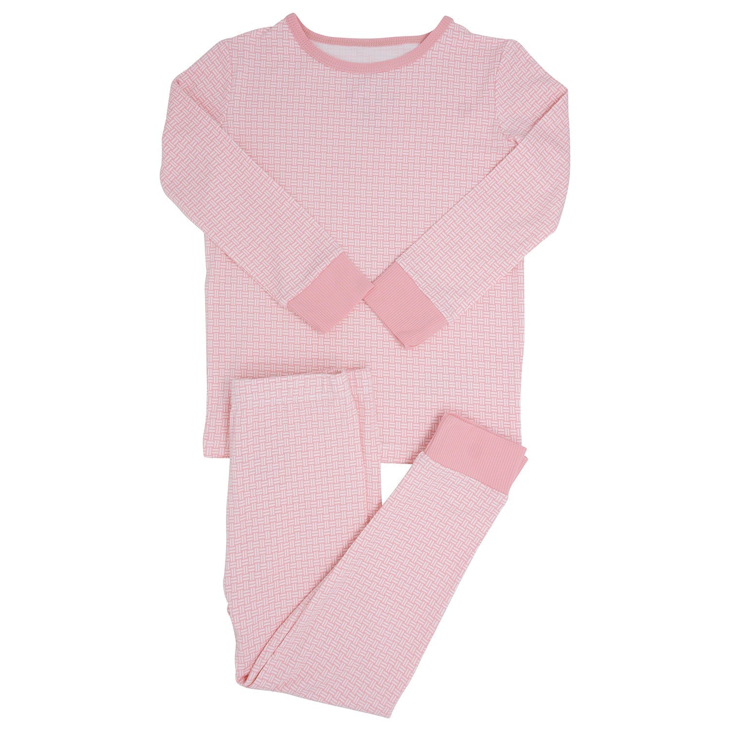 Big Kid Pajama - Pink Basketweave