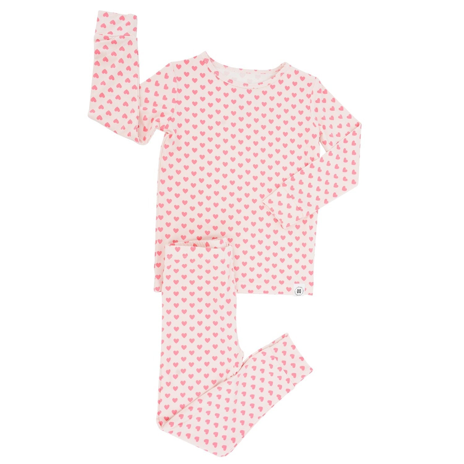 Big Kid Pajama - Pink Hearts