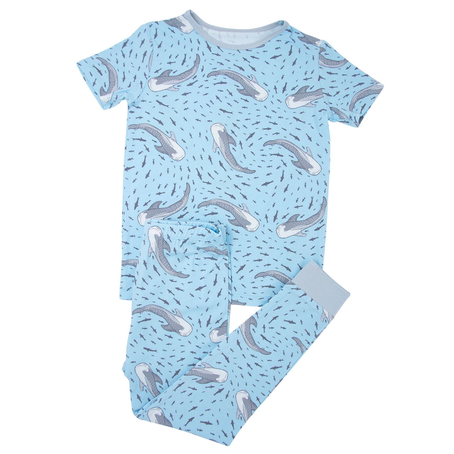 Big Kid Pajama S/s - Swirling Sharks