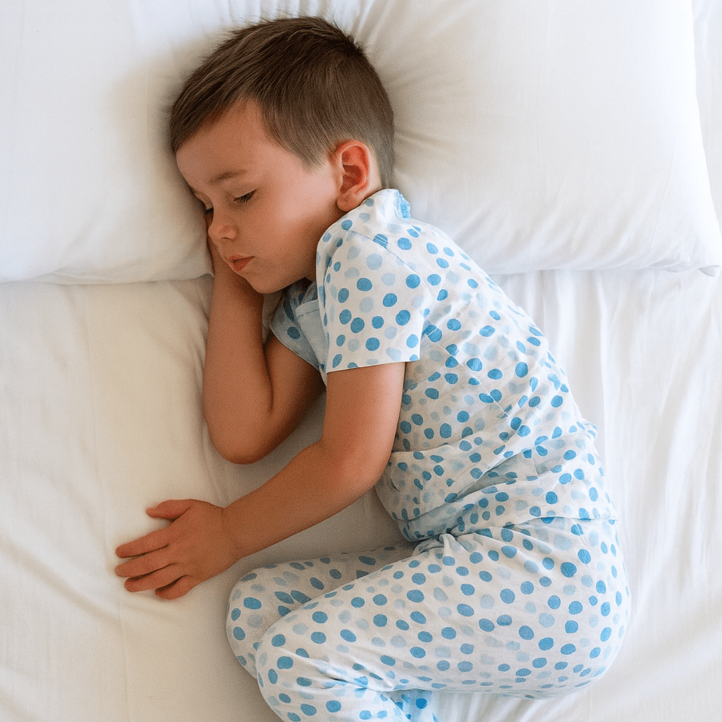 Big Kid Pajama S/s - Polka Dot Blue