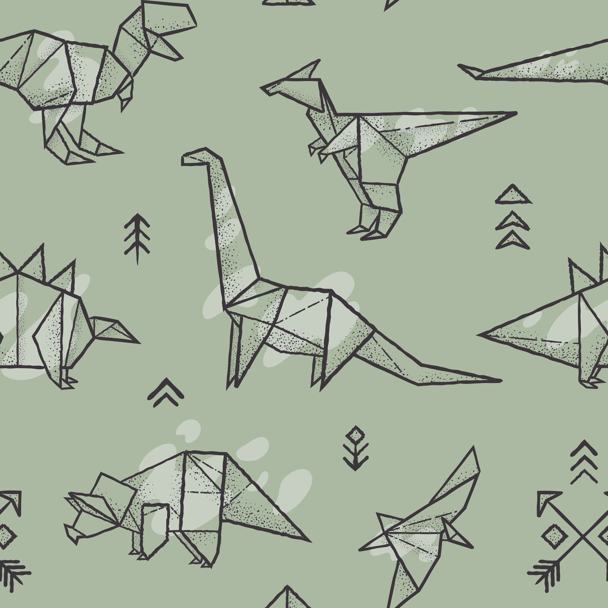 Big Kid Pajama S/s - Origami Dino