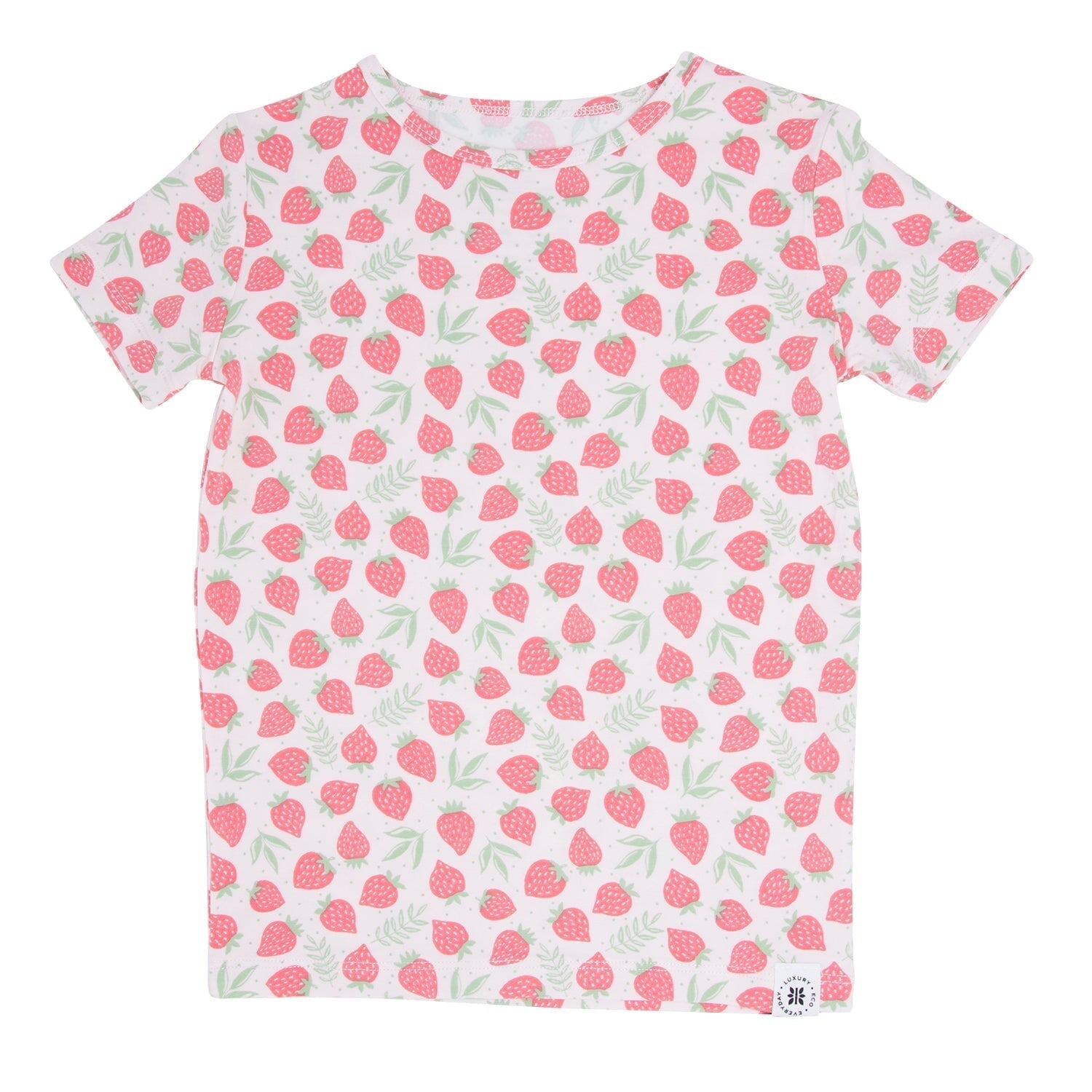 Big Kid Pajama S/s - Strawberry Basil