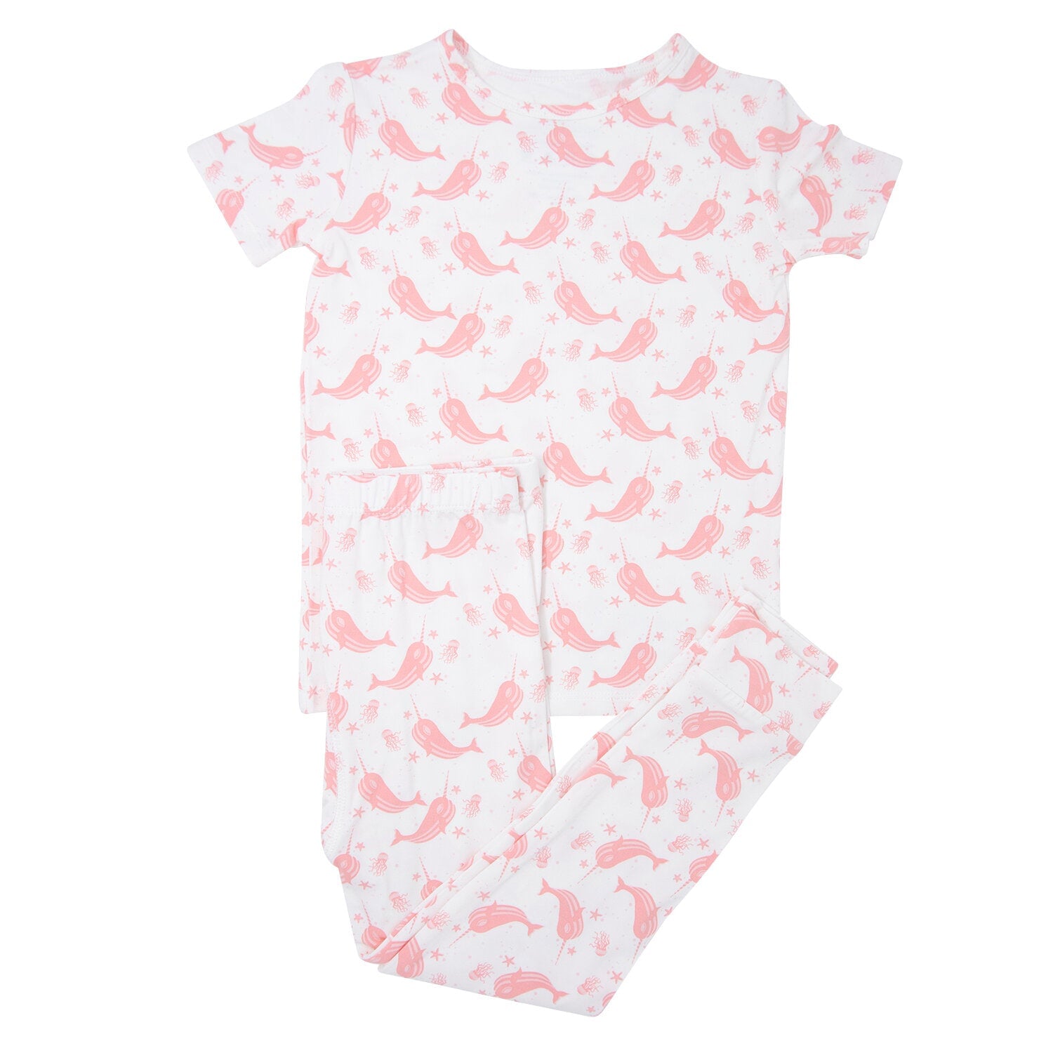 Big Kid Pajama S/s - Narwhal Pink