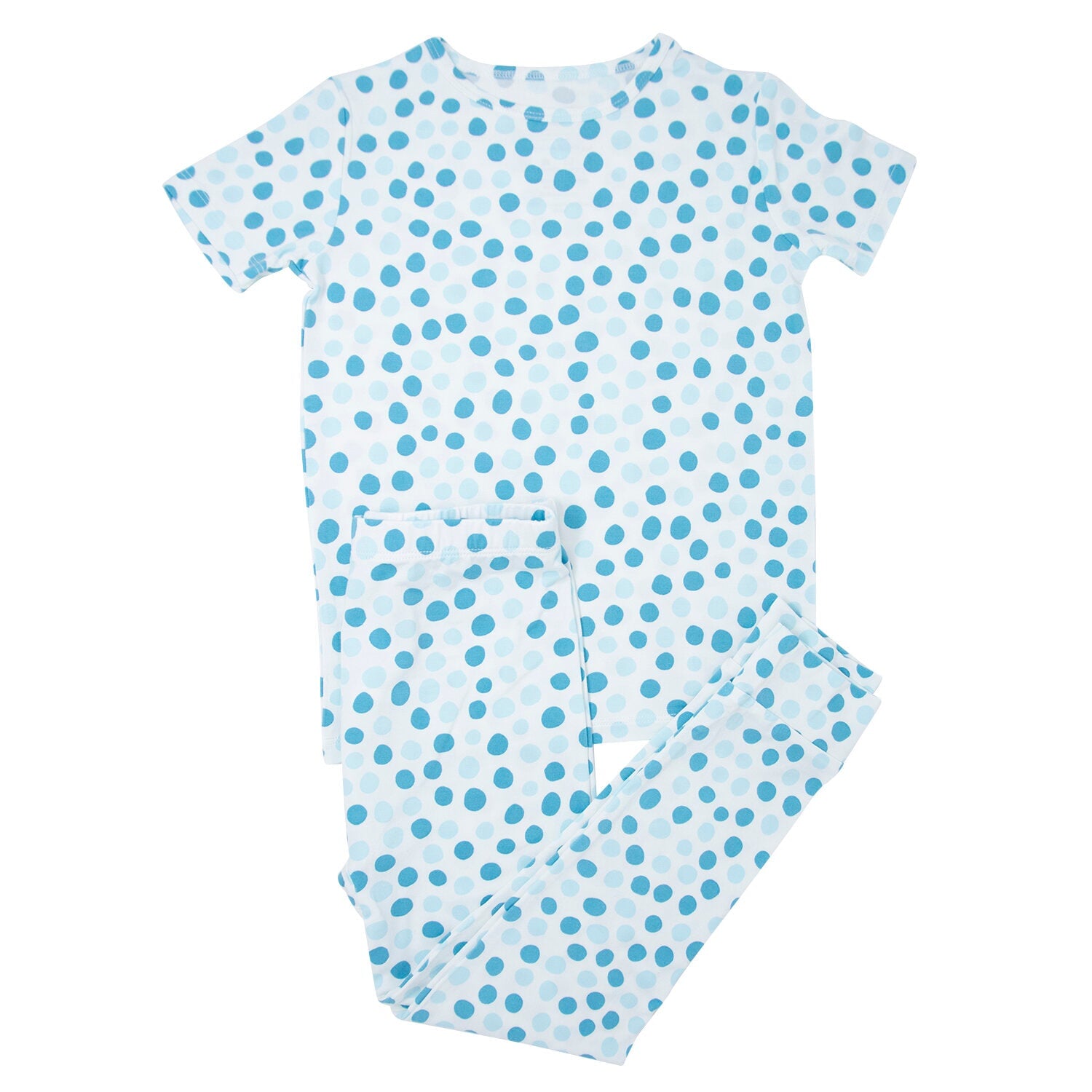 Big Kid Pajama S/s - Polka Dot Blue