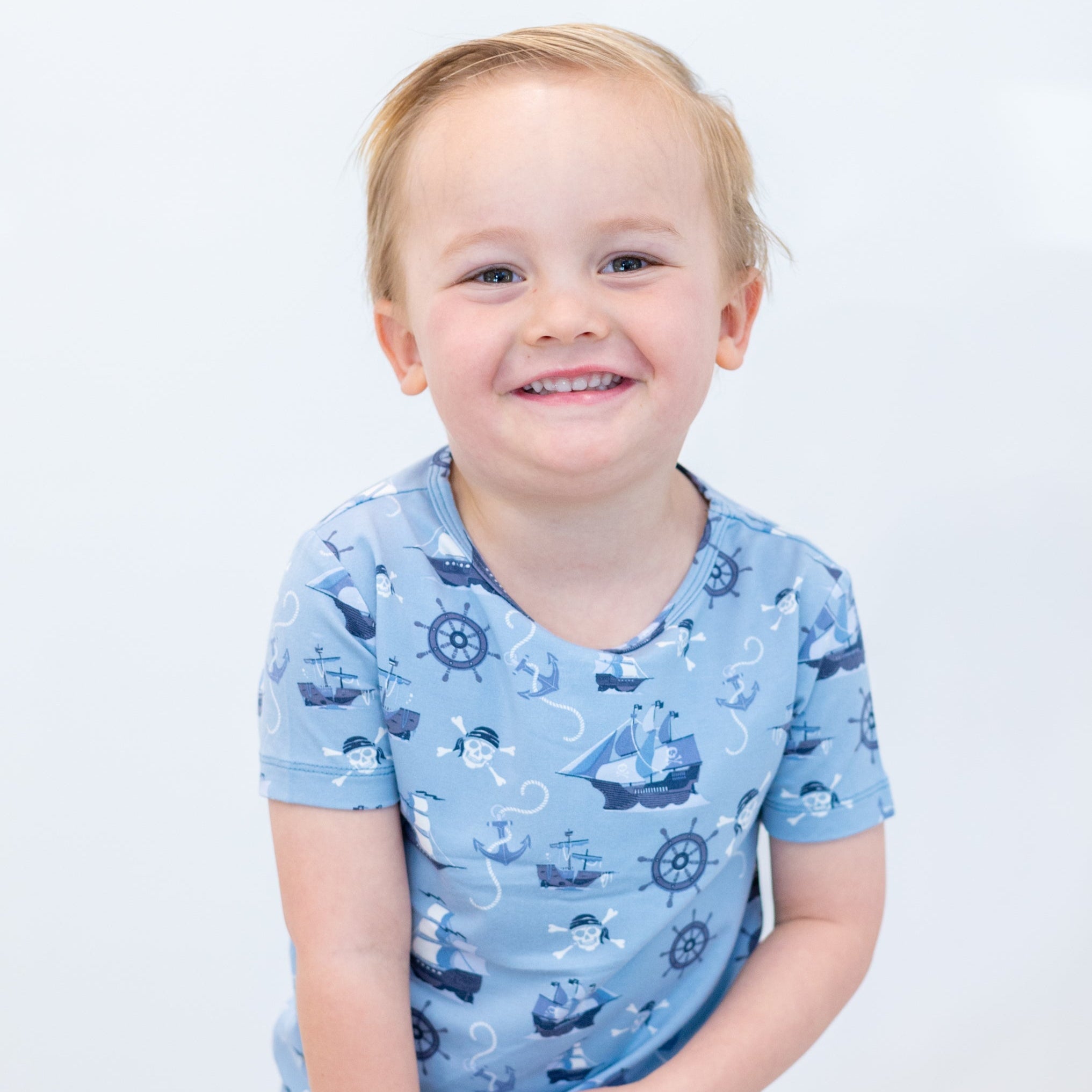 Pirate Ships Big Kid Pajama S/s