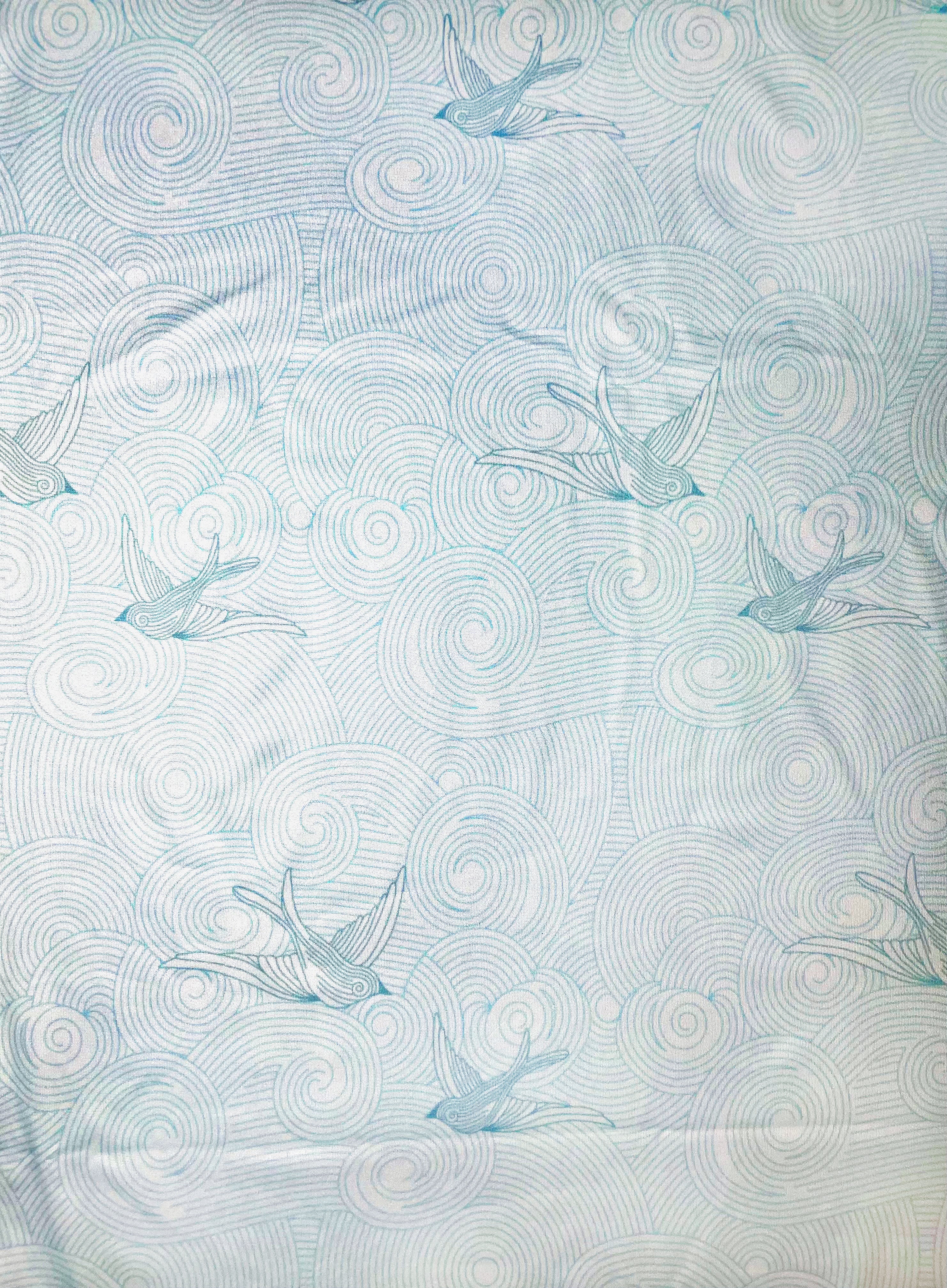 Jersey Knit Polyester Crib Sheet In Tranquil Skies