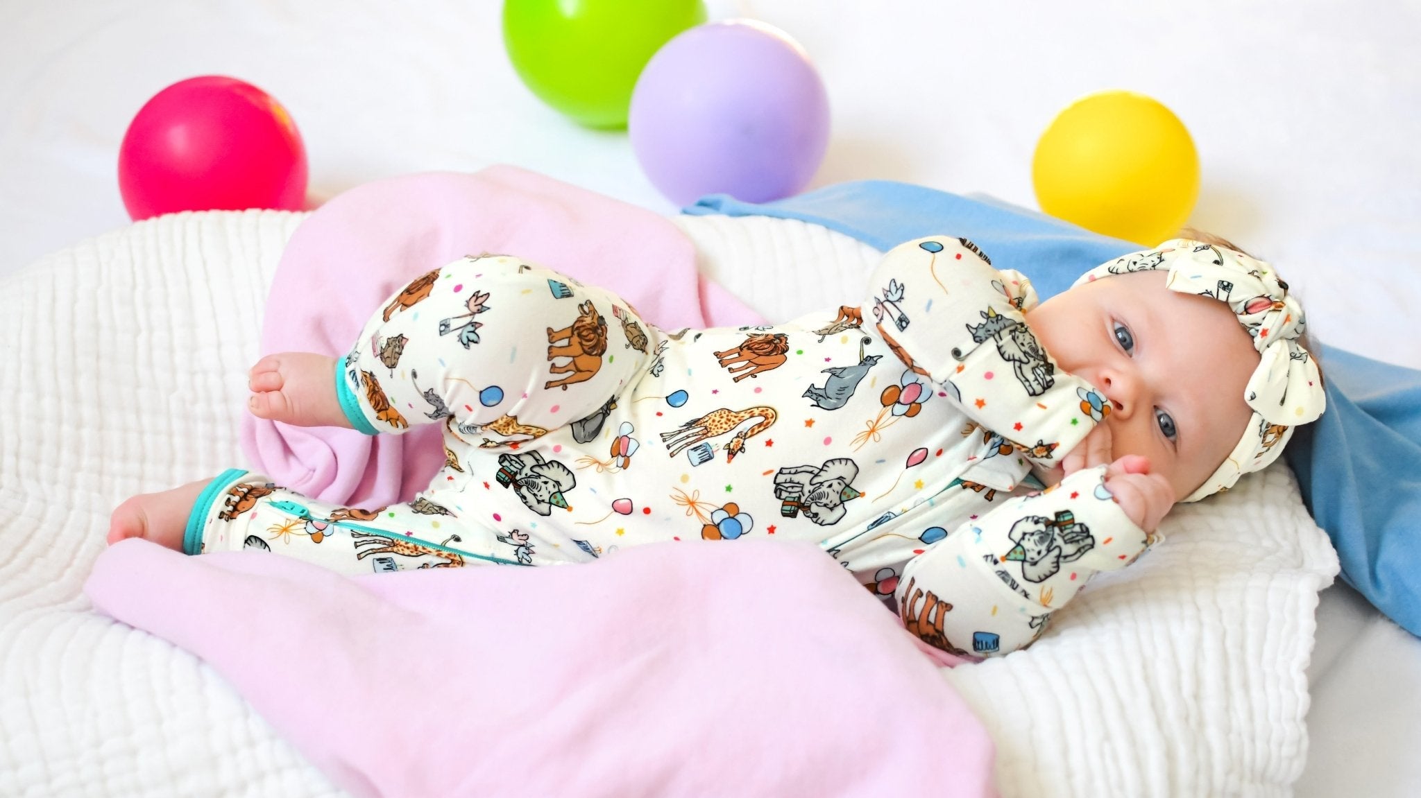 Birthday Party Animals Take The Cake Coverall (0-3t)