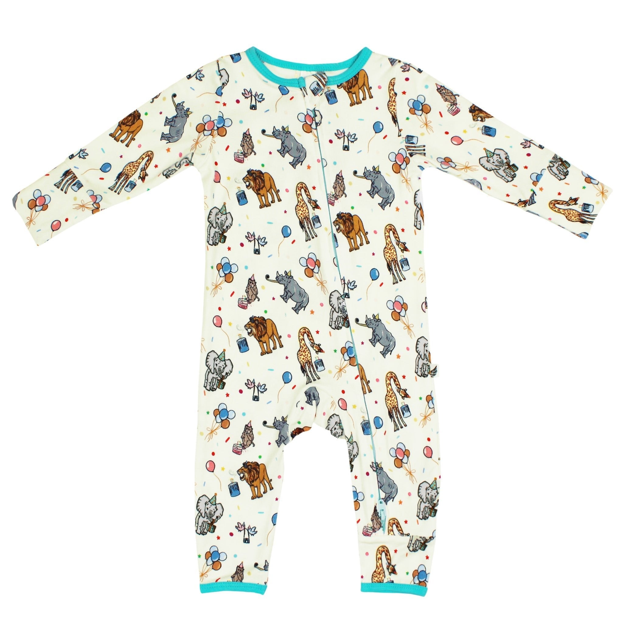 Birthday Party Animals Take The Cake Coverall (0-3t)