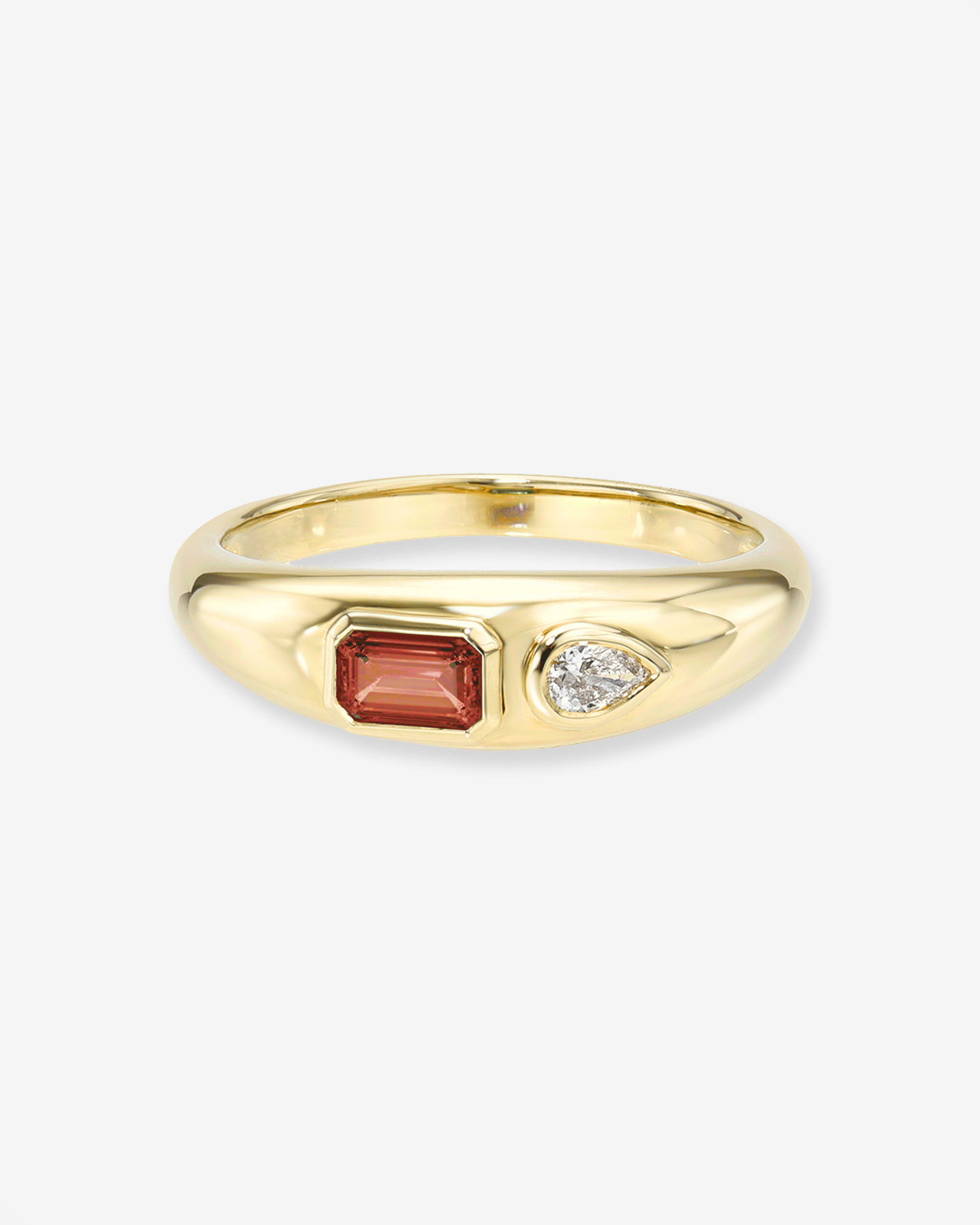Birthstone And Diamond Dome Ring