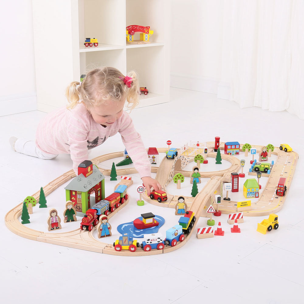 City Road And Railway Set By Bigjigs Toys Us