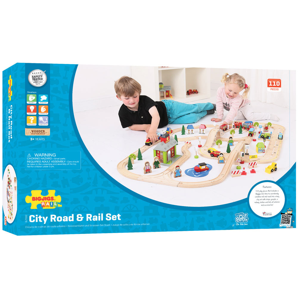 City Road And Railway Set By Bigjigs Toys Us