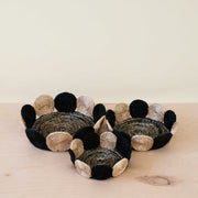 Black And White Abaca Fruit Basket - Tabletop Basket, Set Of 3 | Likhâ