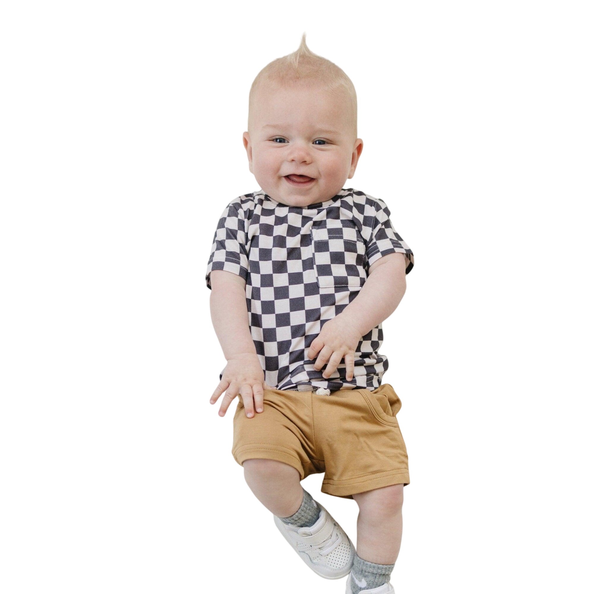 Black Checkered Bamboo Tee