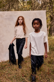 Faux Leather Straight Leg Pant