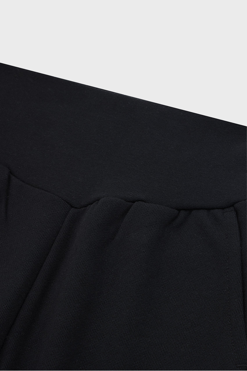 Cotton High Waisted Wide Leg Sweatpant With Raw Hem