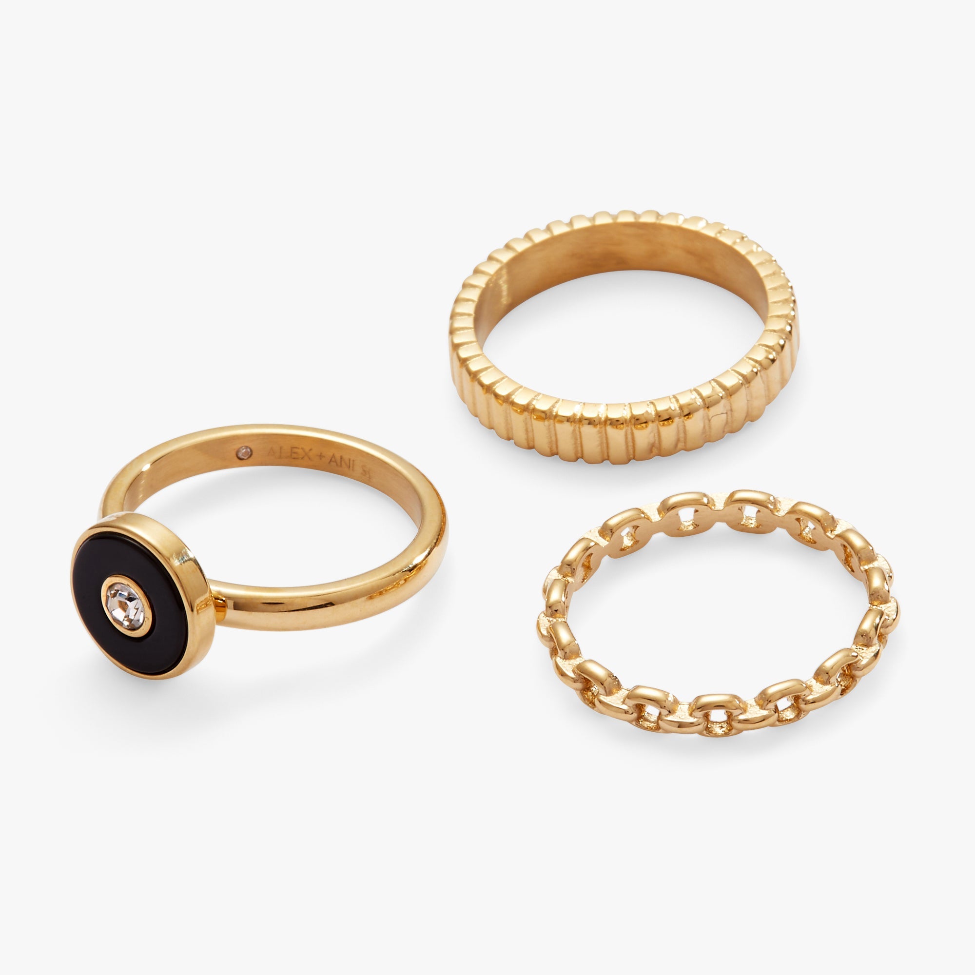 Black Onyx Ring Set Of 3