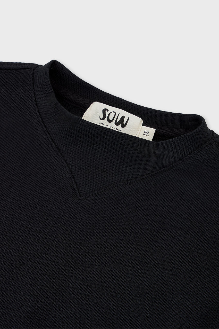 Cotton Mock Neck Cropped Sweatshirt